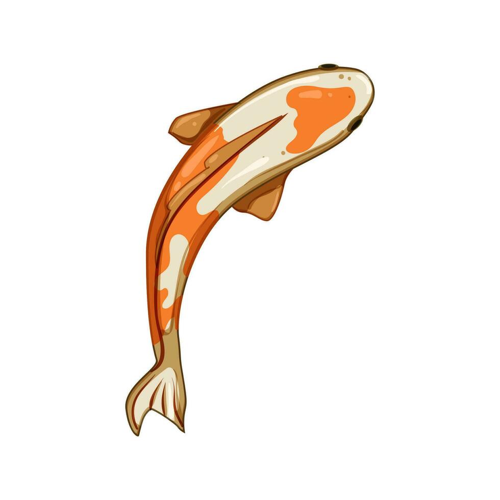 orientale koi pesce carpa cartone animato vettore illustrazione