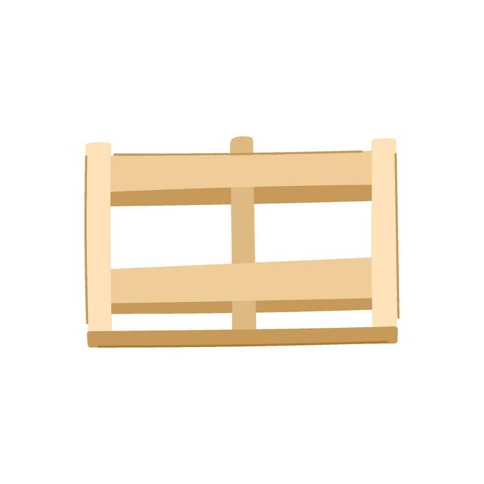 vuoto di legno gabbia cartone animato vettore illustrazione