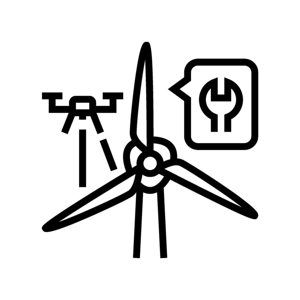 turbina ispezione linea icona vettore illustrazione