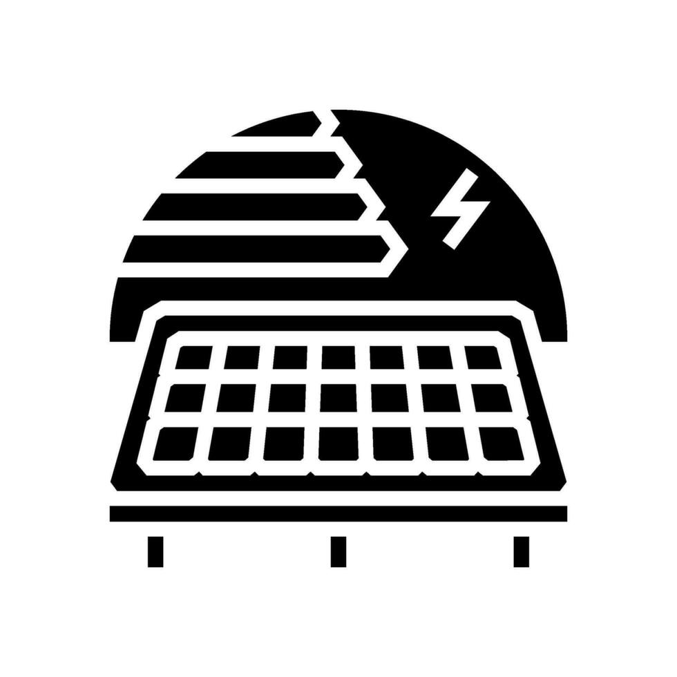 energia efficienza solare pannello glifo icona vettore illustrazione