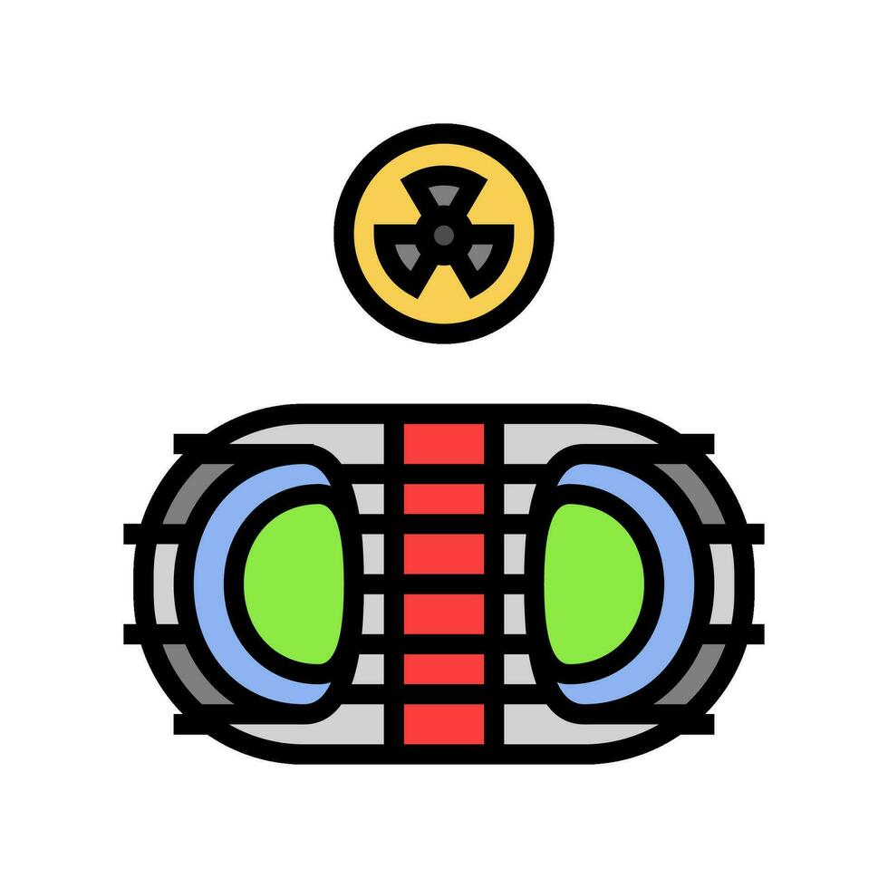 fusione sperimentare nucleare energia colore icona vettore illustrazione