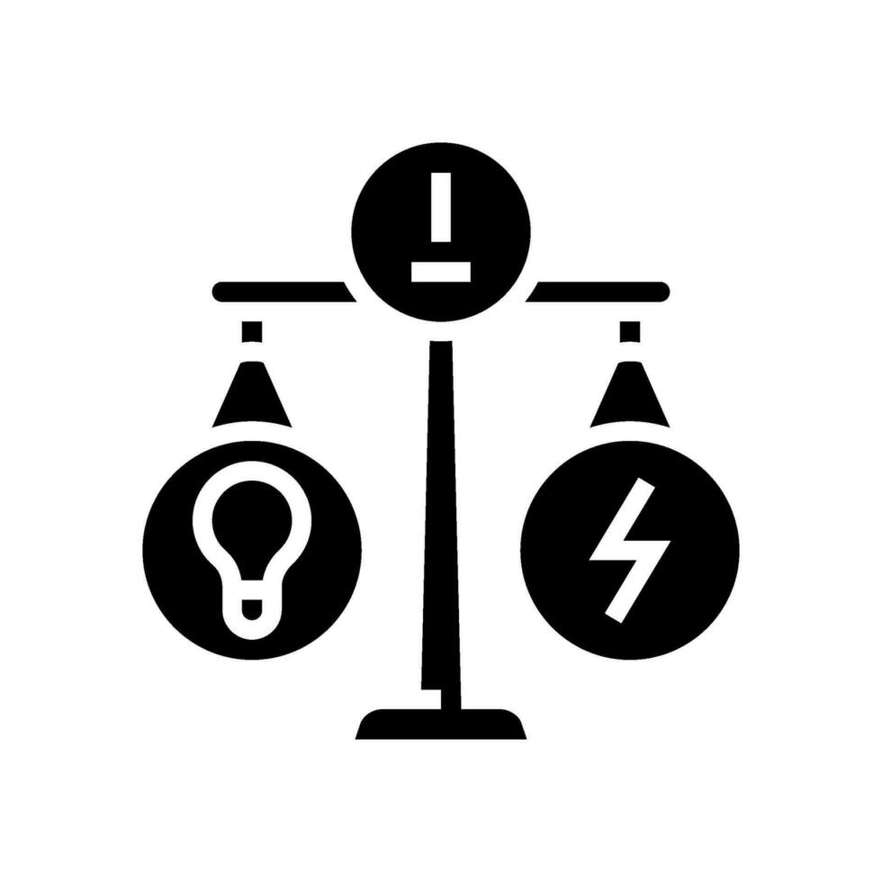 griglia equilibratura energia glifo icona vettore illustrazione