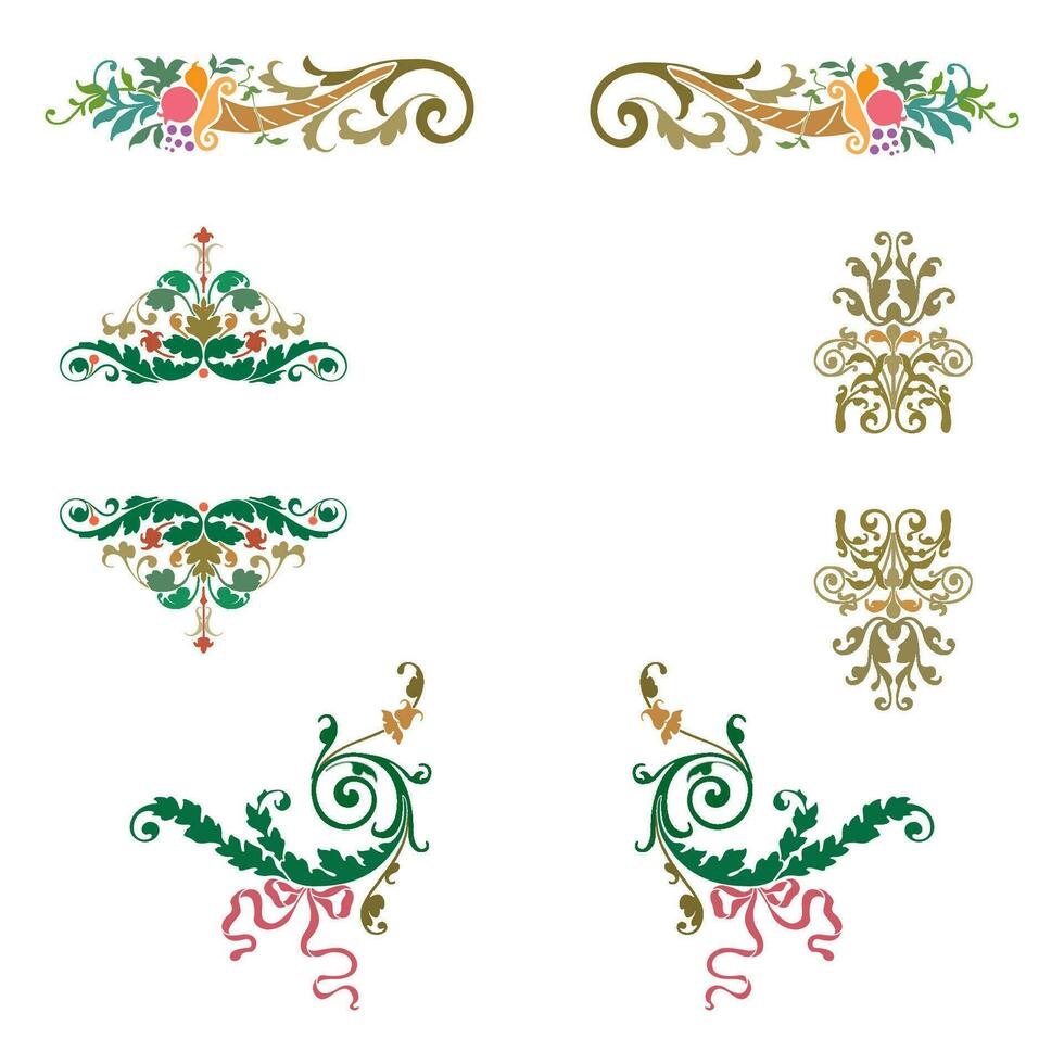 Vintage ▾ floreale calligrafico floreale vignetta scorrere angoli ornamentale design elementi impostato isolato illustrazione vettore