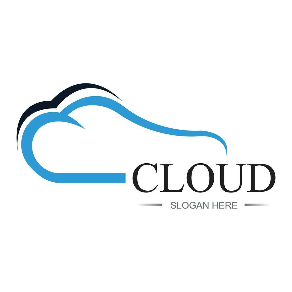 nube pendenza logo. nube e freccia concetto. il branding per inizio su, agenzia, app, Software, Banca dati, ospitando, informatica, server, eccetera. premio vettore logo modello design