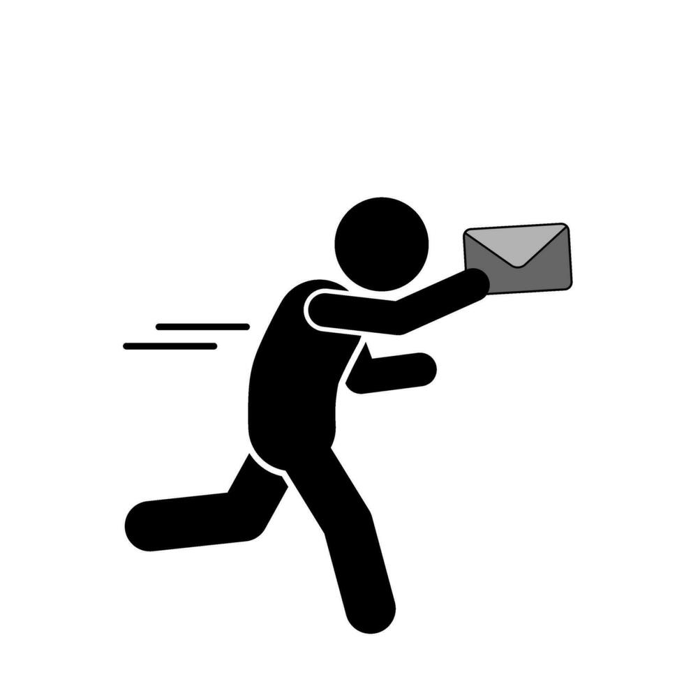 vettore illustrazione di bastone figura e bastone uomo ricevente lettere e messaggi