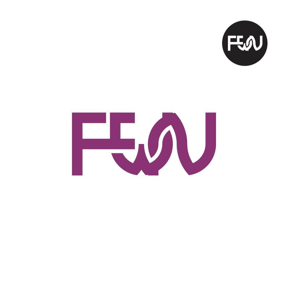 lettera fwn monogramma logo design vettore