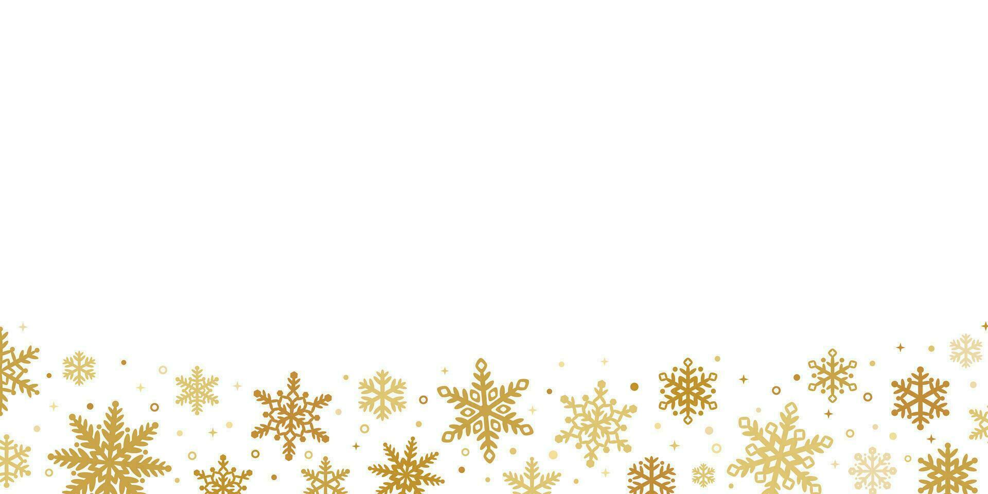 oro fiocco di neve vettore broder per Natale carta disegni, decorativo inverno backgorund design