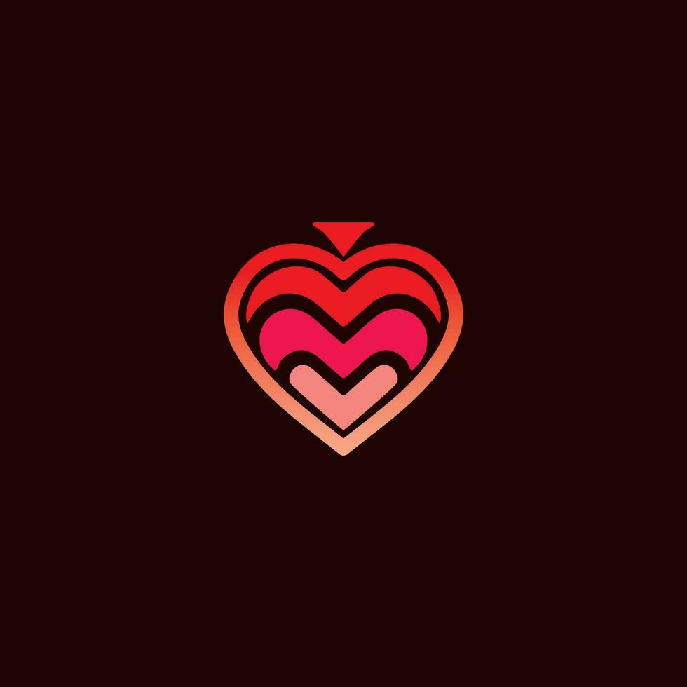 cuore vettore simbolo. San Valentino giorno nastro logotipo. astratto linea medico Salute logo icona design.
