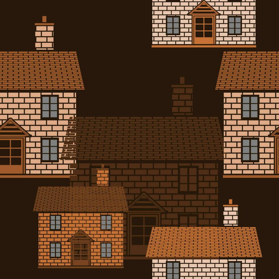 modificabile semplice tradizionale inglese Casa edificio vettore illustrazione come senza soluzione di continuità modello con buio sfondo per Inghilterra cultura tradizione e storia relazionato design