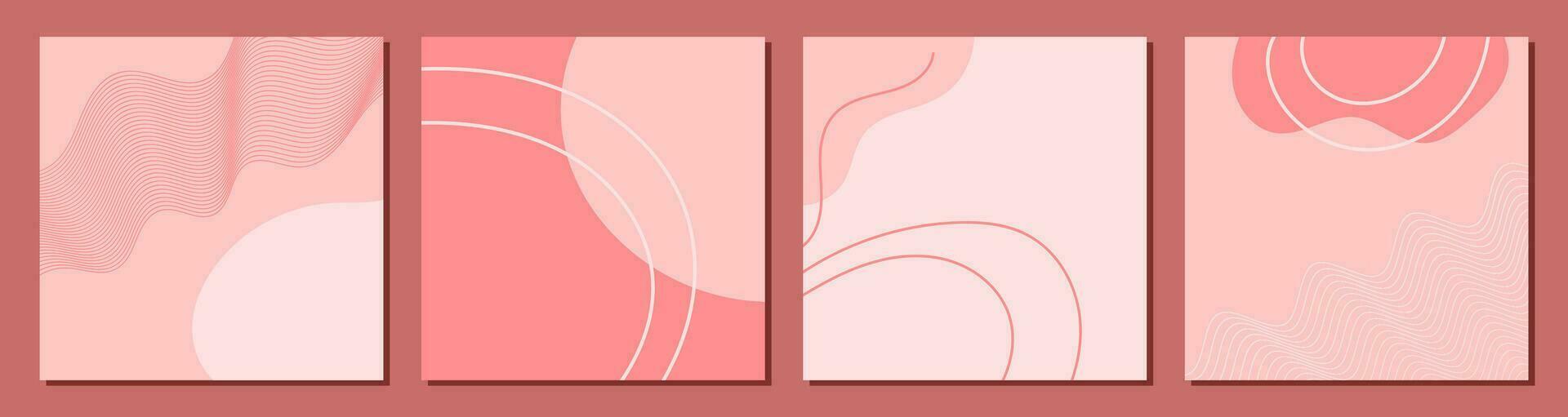 impostato di rosa sfondi per ragazze e ragazzi. sfondo Usato per San Valentino giorno è un' rosa piazza scatola con ombra, vettore illustrazione.