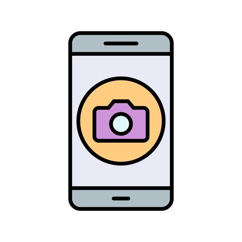 Icona di vettore di applicazione mobile della fotocamera