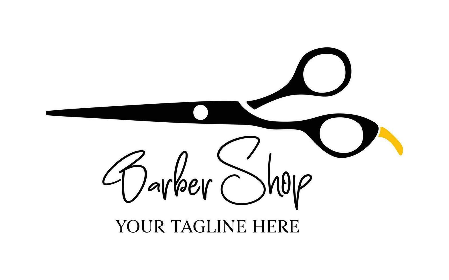 vettore vettore barbiere negozio attività commerciale carta e Uomini salone o barbiere negozio logo nero e bianca