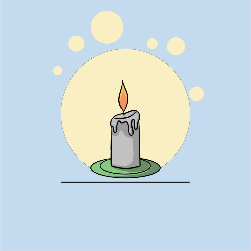 candele vettore illustrazione. cera candela nel piatto stile