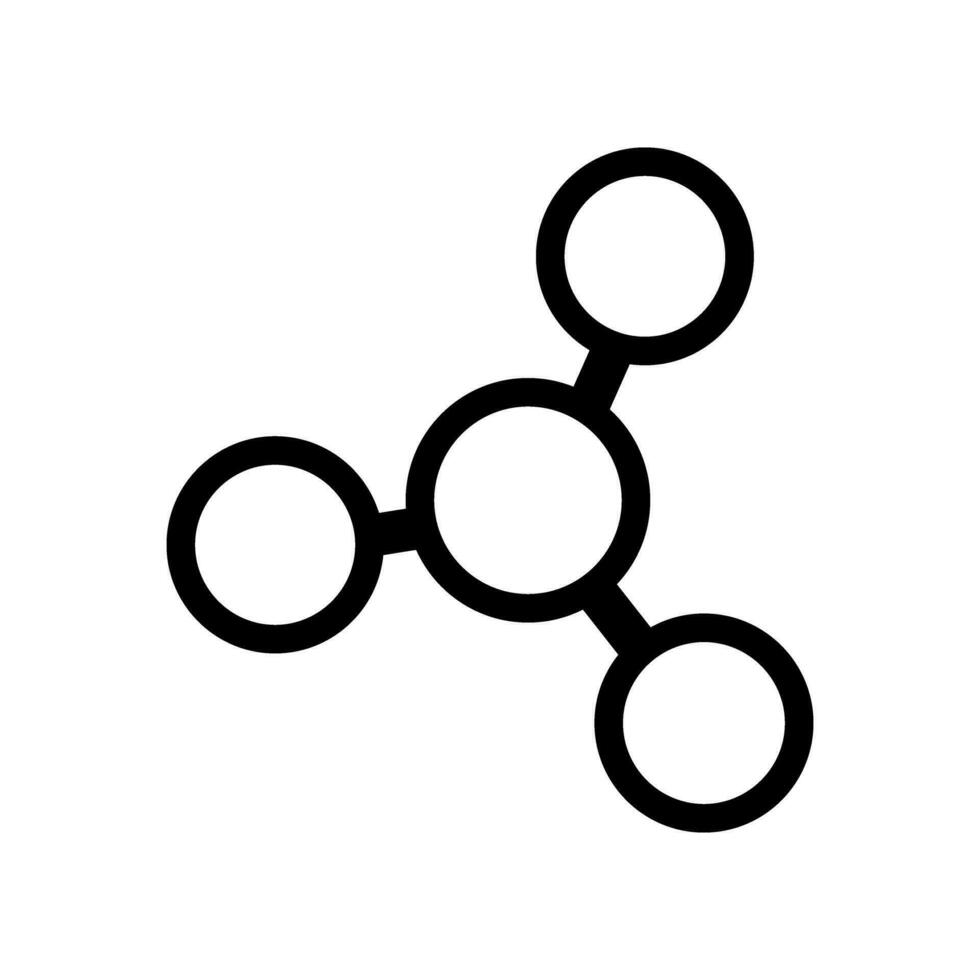 molecola icona vettore. chimica illustrazione cartello. scientifico simbolo. chimico obbligazioni logo. vettore