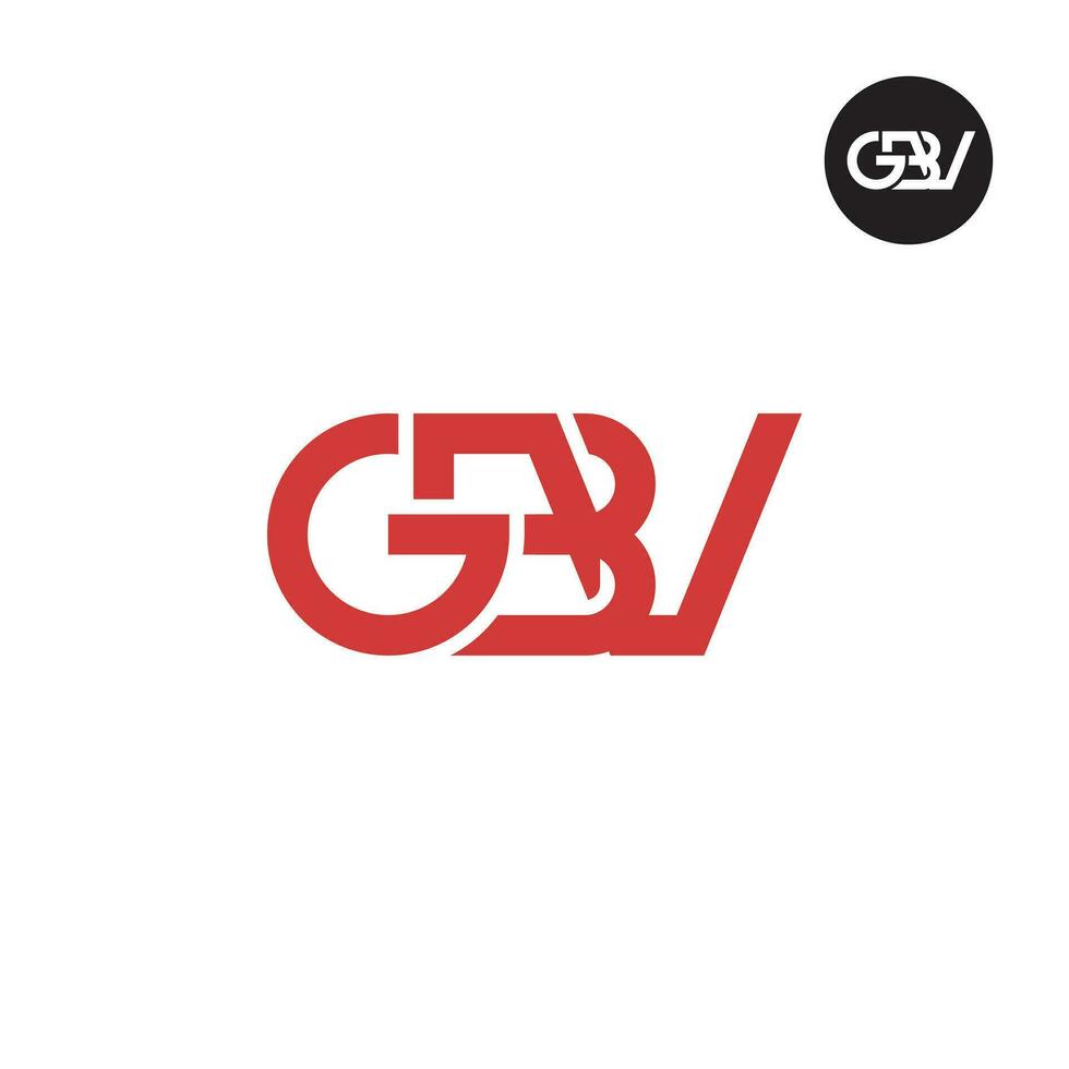 lettera GBV monogramma logo design vettore