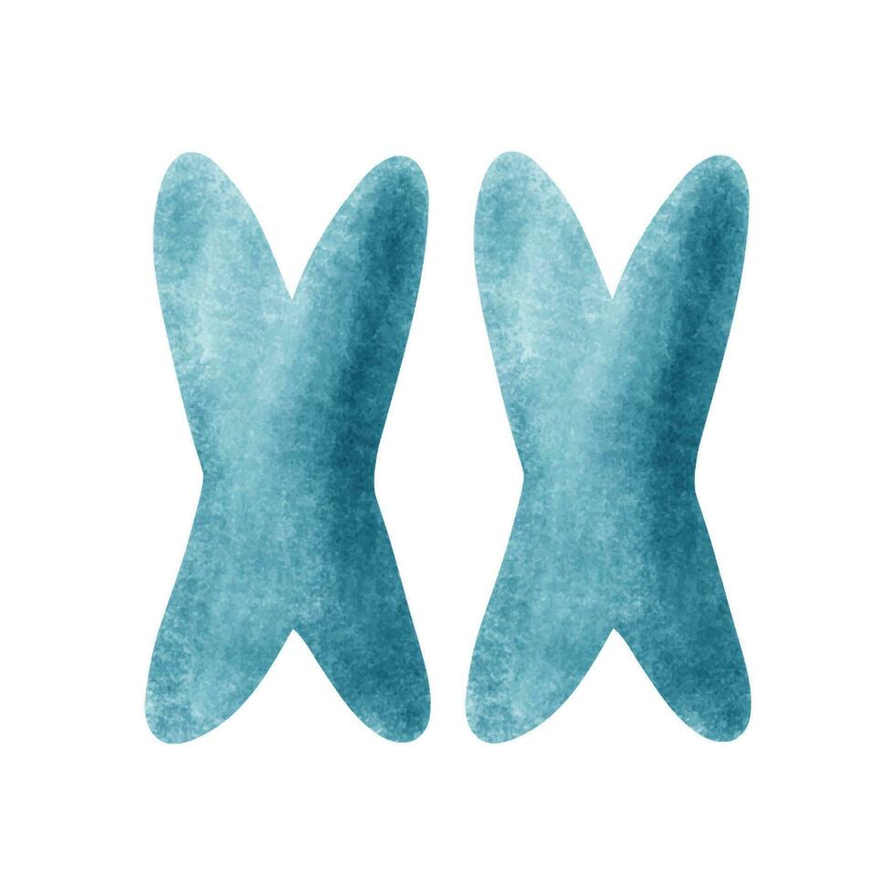 scienza e tecnologia concetto. blu cromosoma isolato su bianca sfondo. acquerello vettore illustrazione.