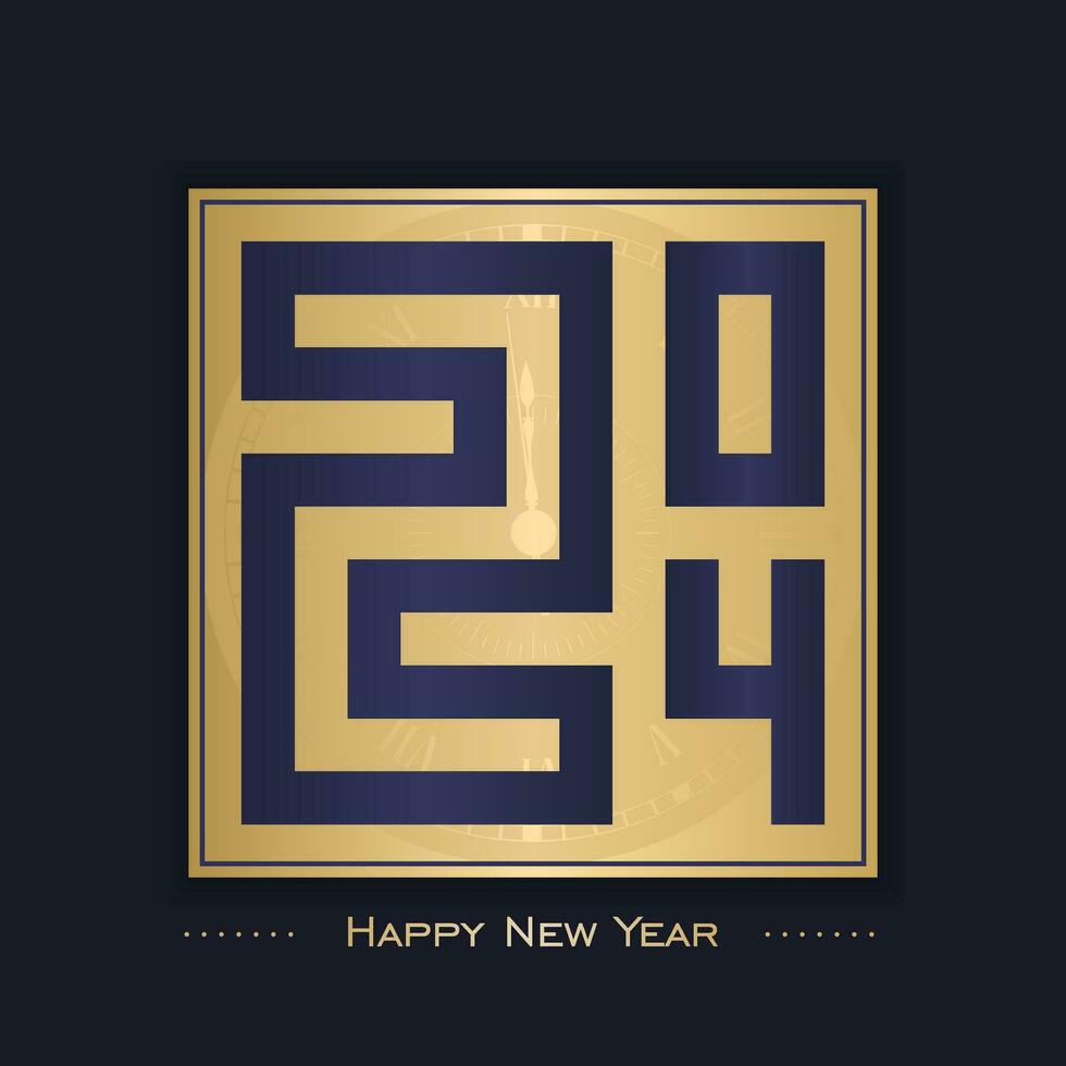 contento nuovo anno celebrazione 2024 con tipografia scritta. vettore illustrazione, testo e numero