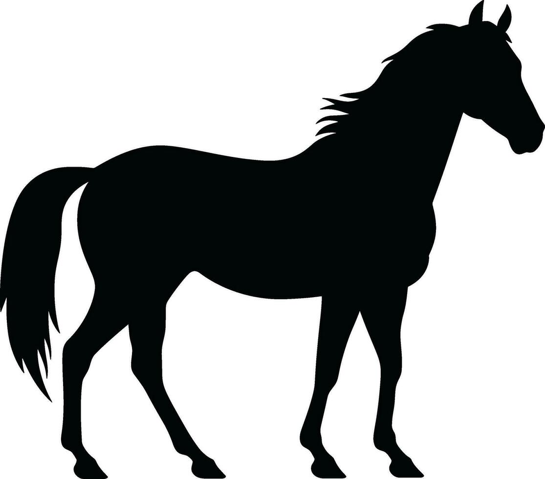 nero silhouette di un' cavallo. corpo sagome per progettista. ai generato illustrazione. vettore