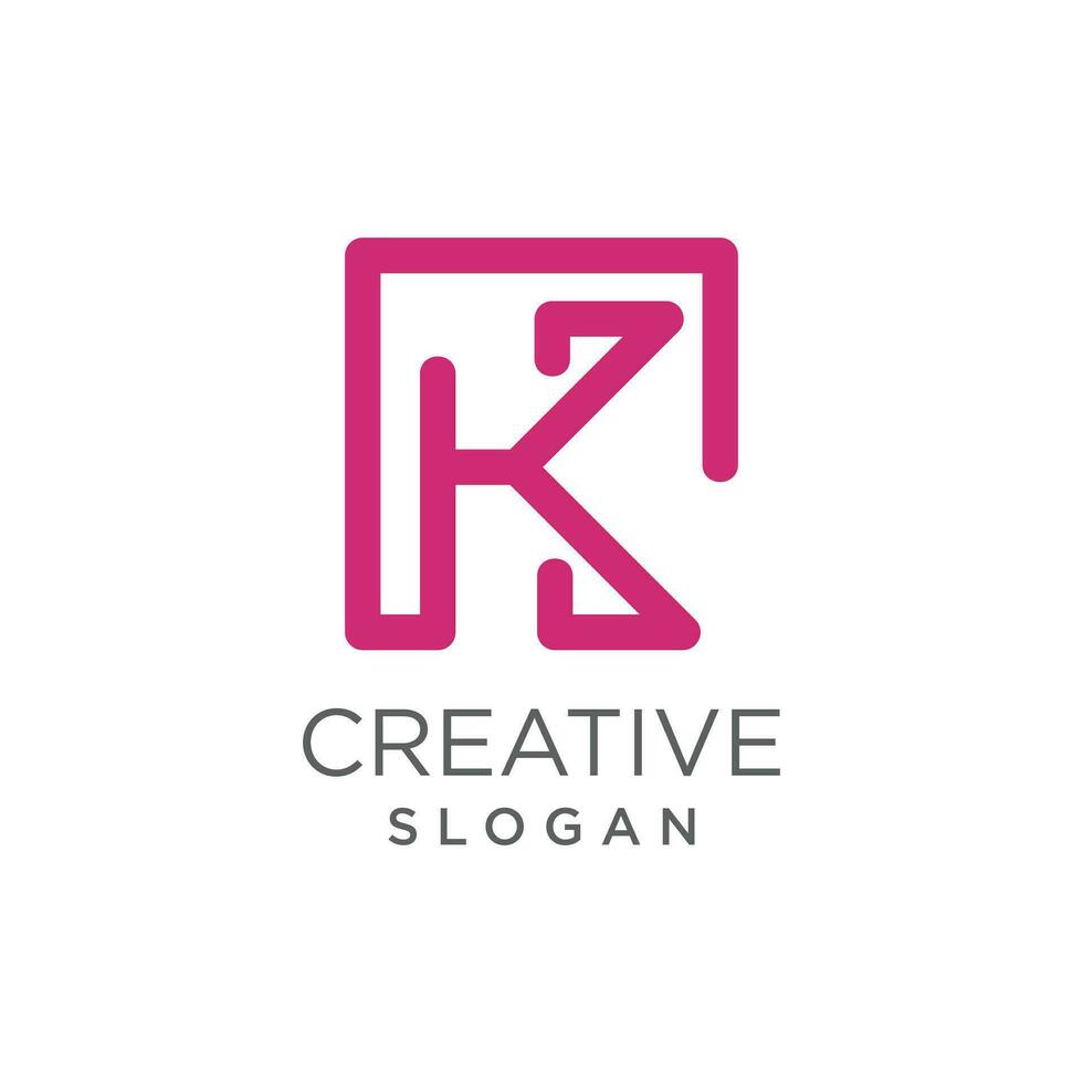 lettera K logo vettore con moderno concetto creativo e semplice idea