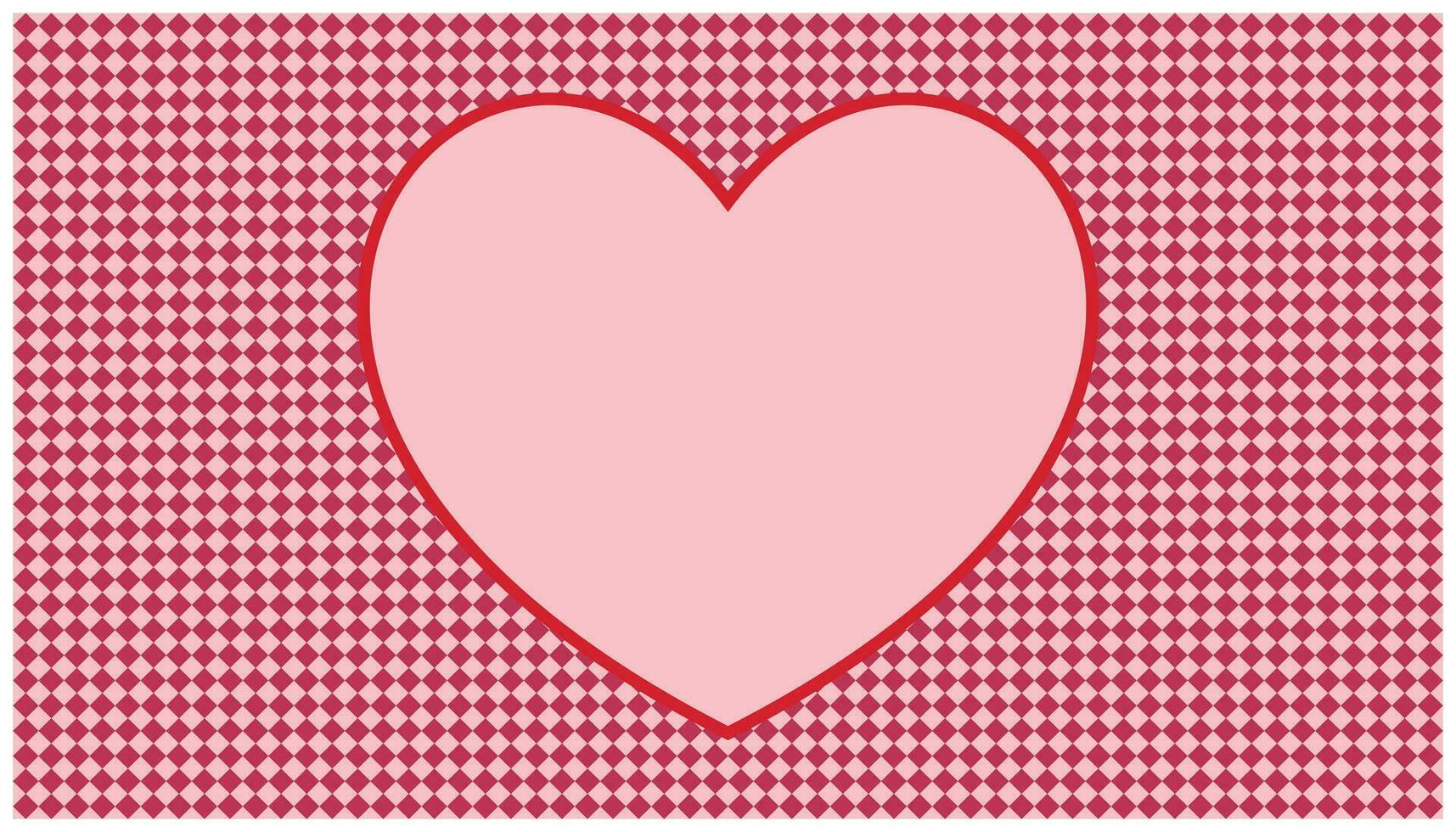 rosa cuore su un' bianca sfondo con scacchi modello, vettore illustrazione