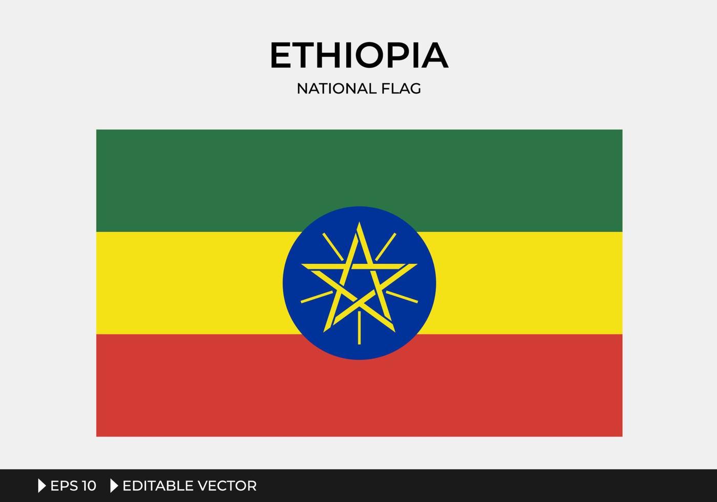 illustrazione della bandiera nazionale dell'Etiopia vettore