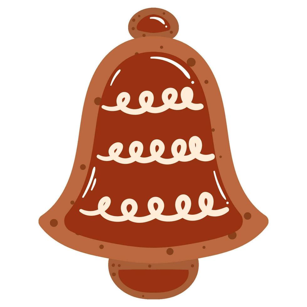 inverno tradizionale Pan di zenzero biscotto. campana con rosso e bianca Smalto vettore