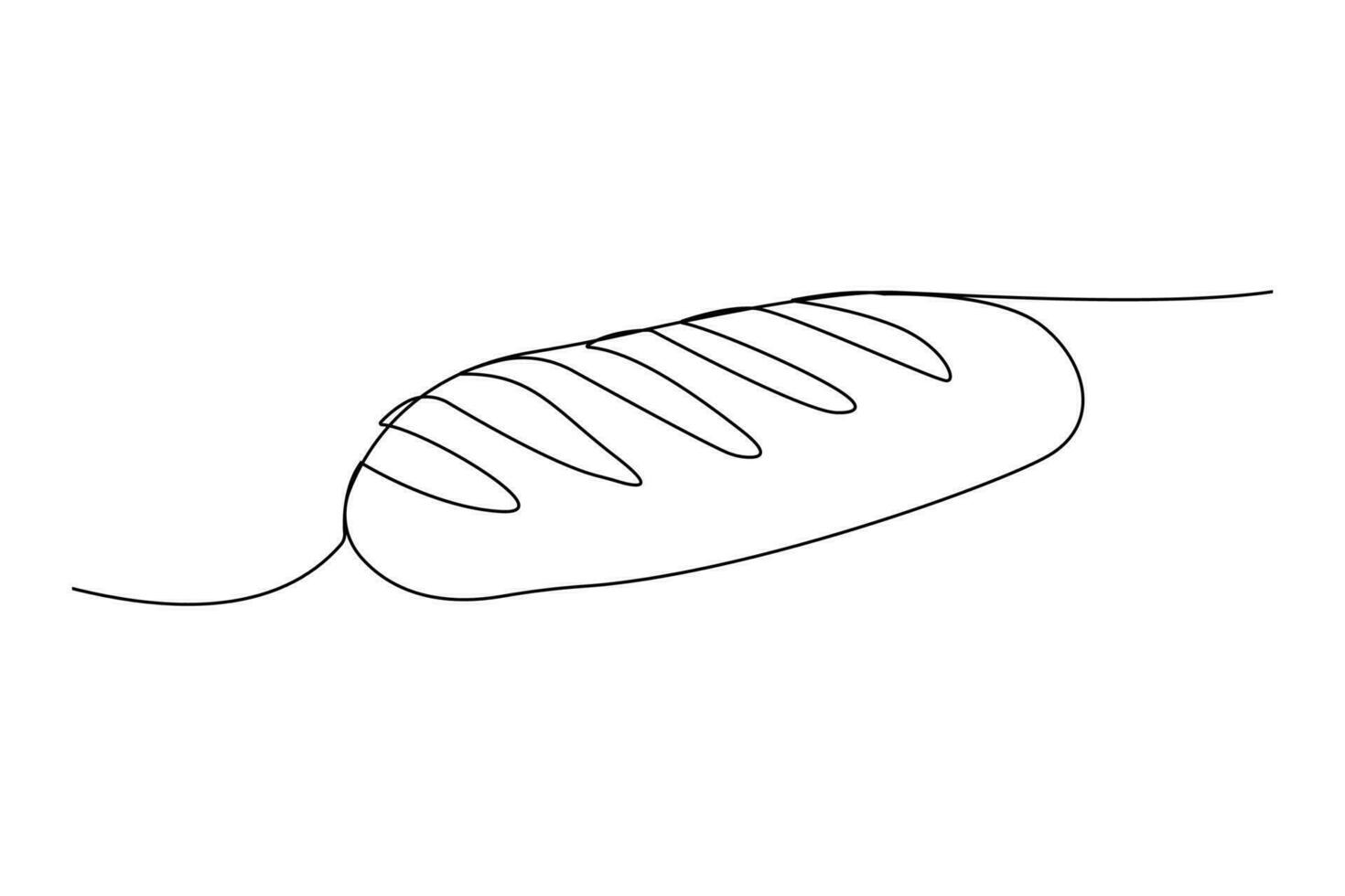 singolo continuo linea disegno di un' pane vettore