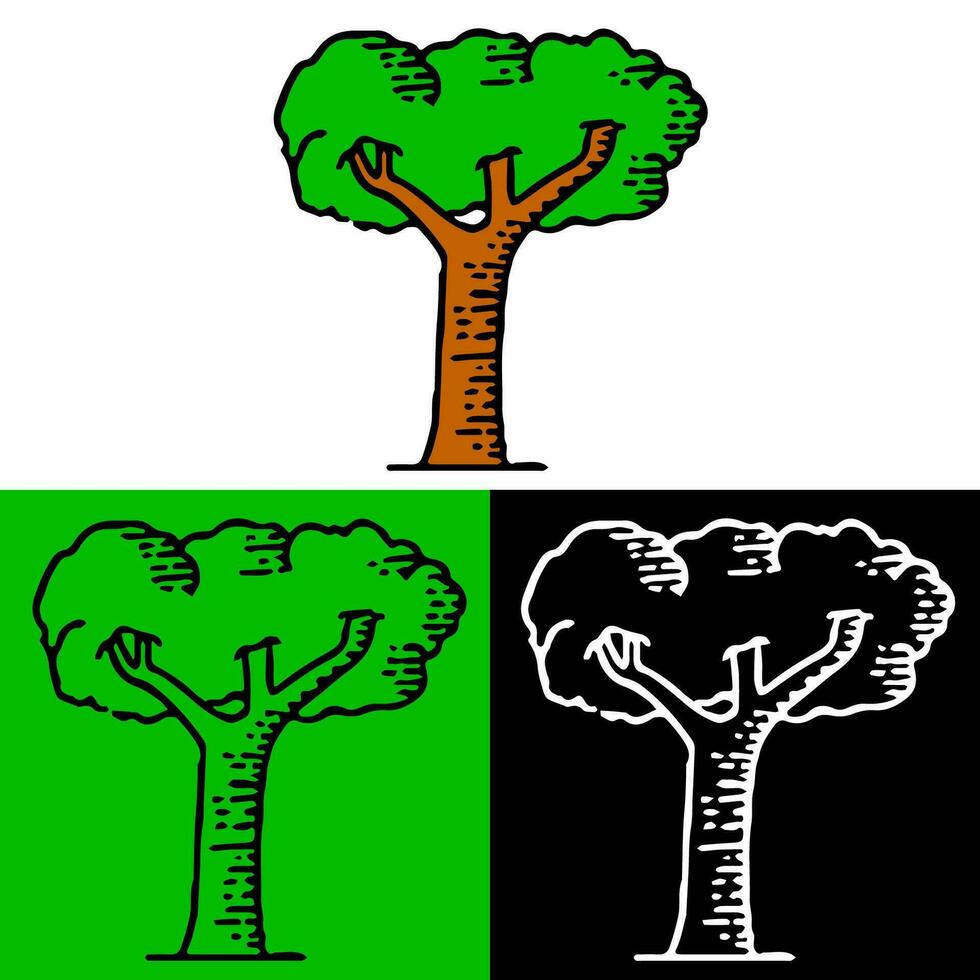 ambientale illustrazione concetto con alberi, quale può essere Usato per icone, loghi o simboli nel piatto design stile vettore