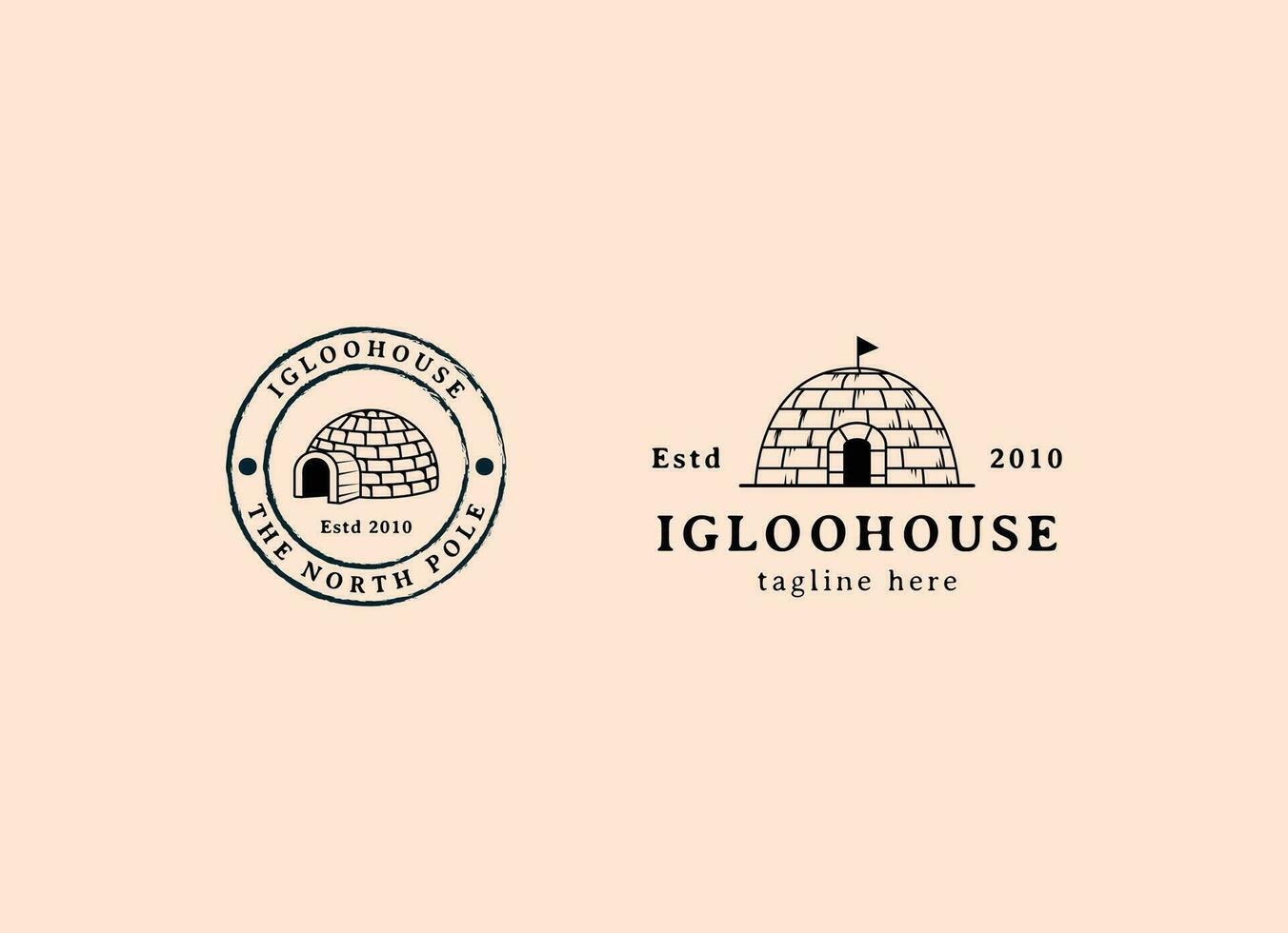 iglù Casa logo linea arte vettore Vintage ▾ semplice illustrazione modello icona grafico design. tradizionale Casa di eschimese persone cartello o simbolo edificio cultura concetto