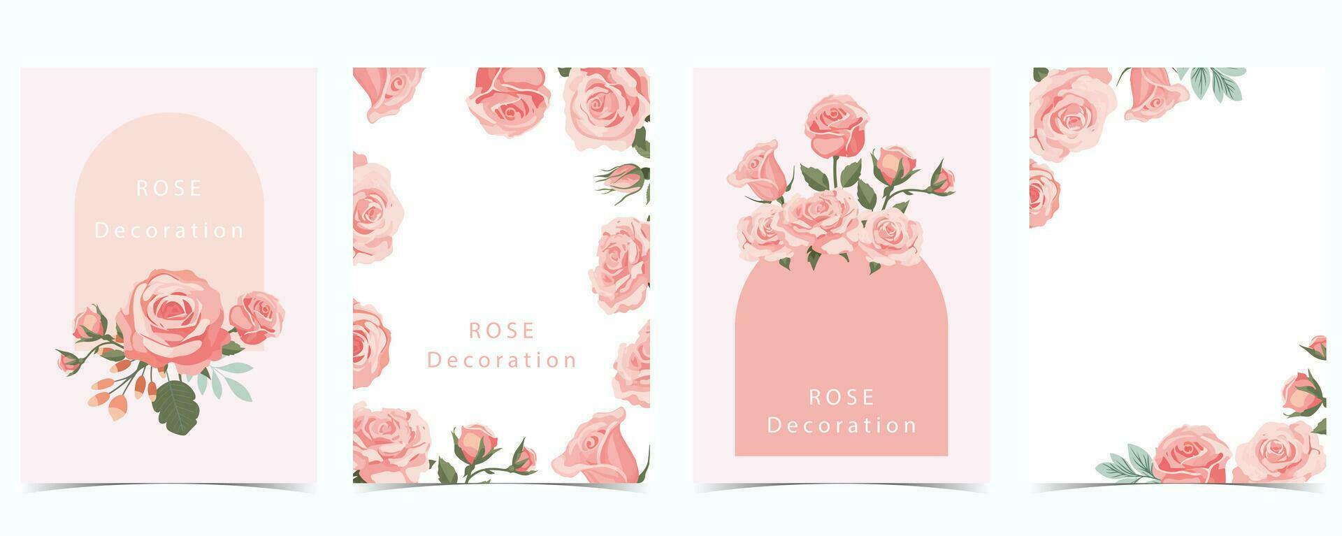 rosa rosa sfondo con foglia.illustrazione vettore per cartolina, poster