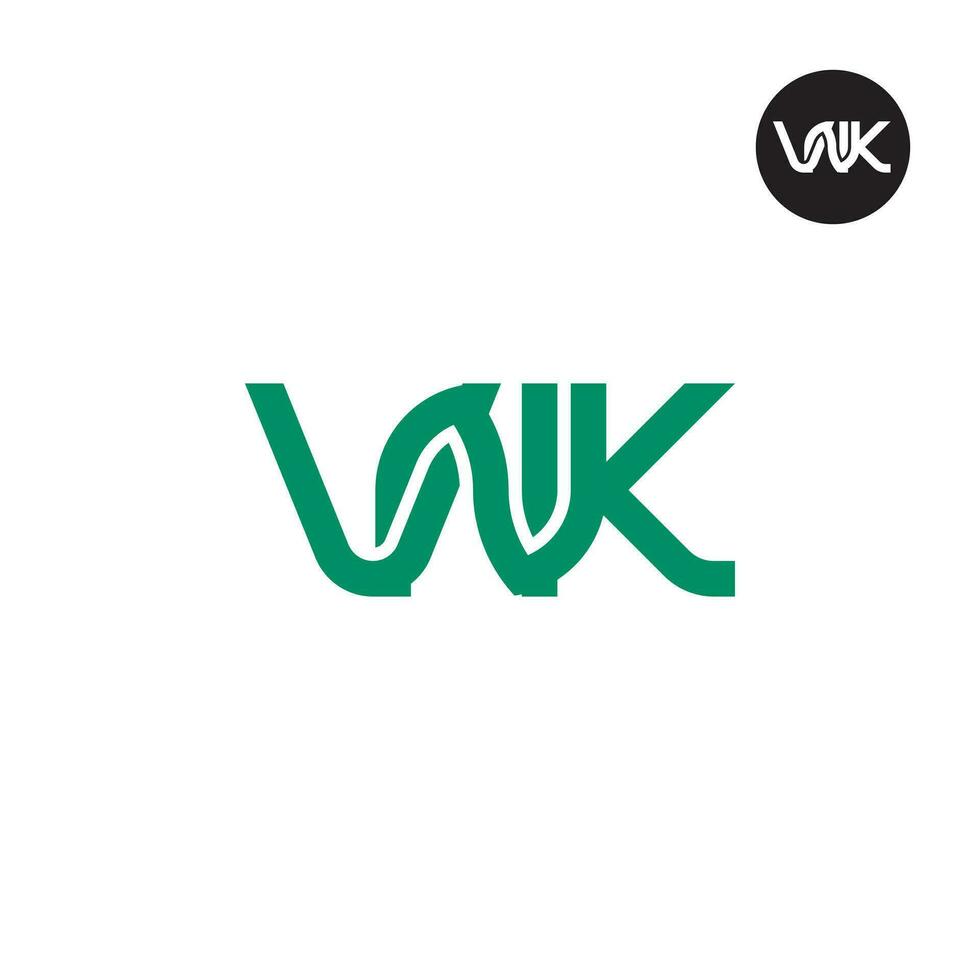 lettera vnk monogramma logo design vettore