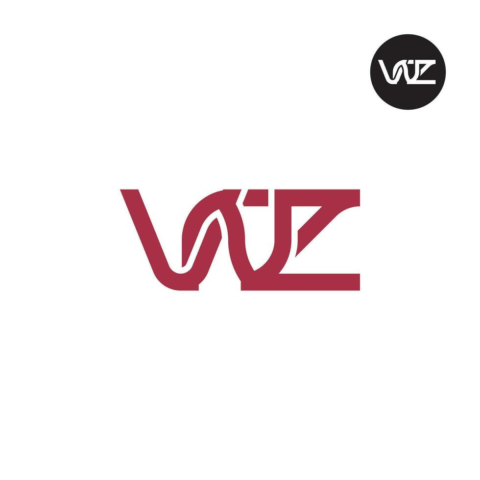 lettera vnz monogramma logo design vettore