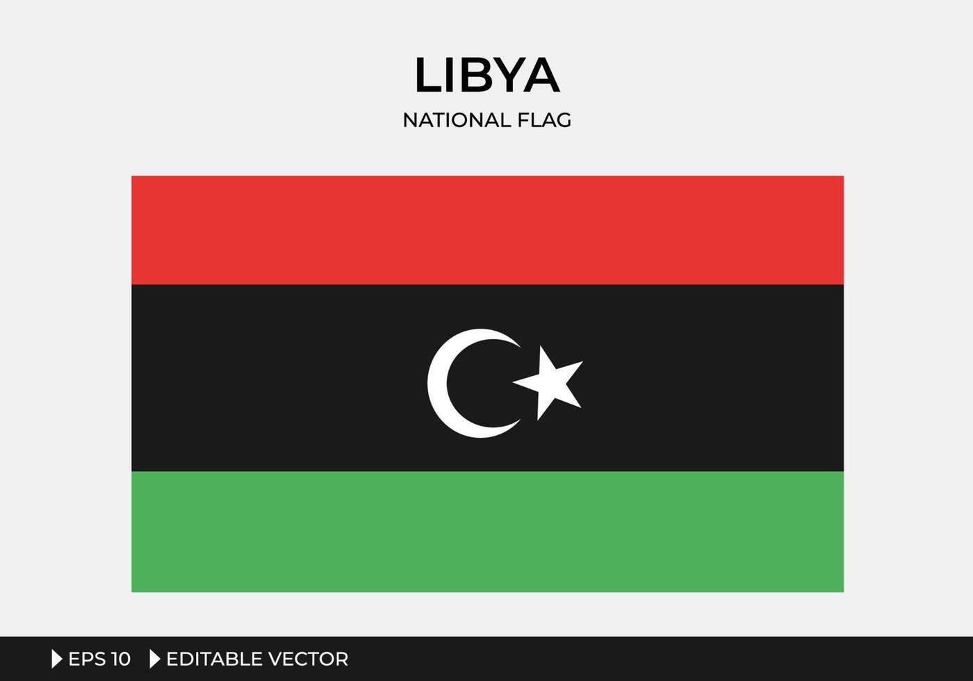 illustrazione della bandiera nazionale della Libia vettore