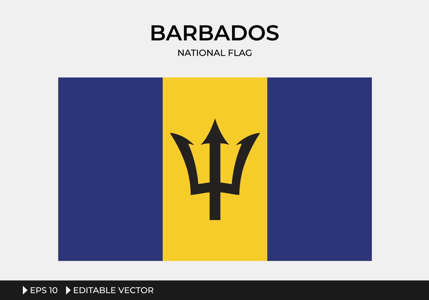 illustrazione della bandiera nazionale delle barbados vettore