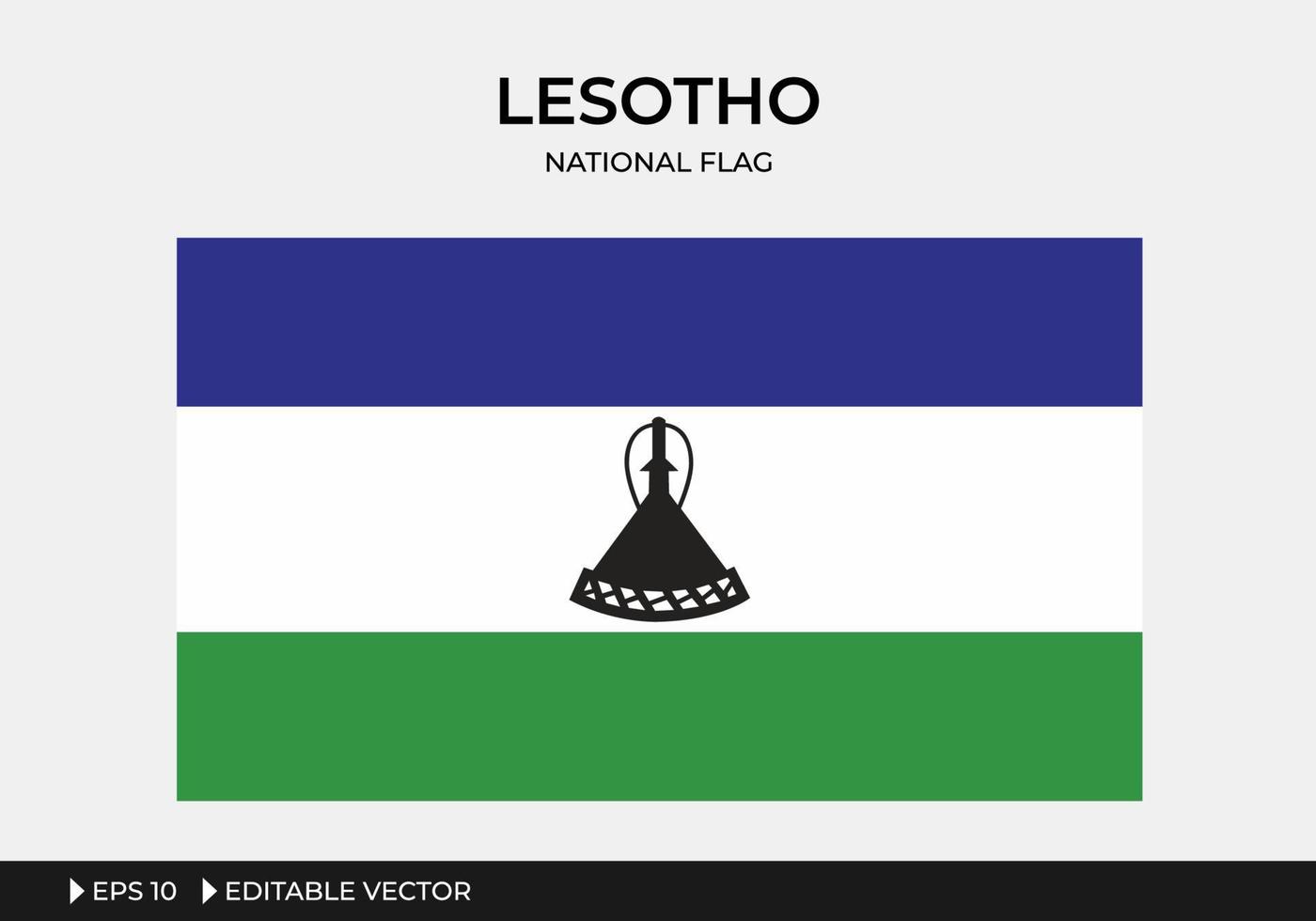 illustrazione della bandiera nazionale del lesotho vettore