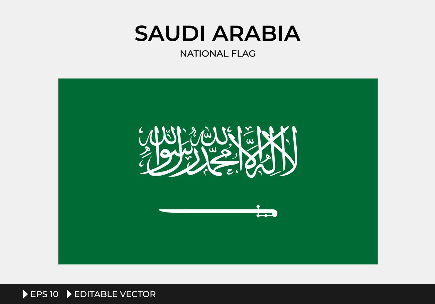 illustrazione della bandiera nazionale dell'Arabia Saudita vettore