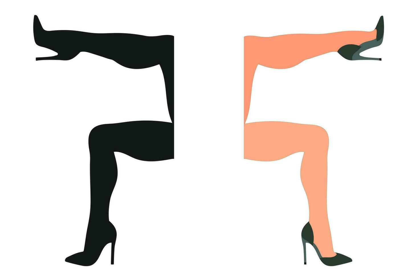 abbozzato Immagine di il silhouette di Da donna scarpe. scarpe tacchi a spillo, alto tacchi vettore