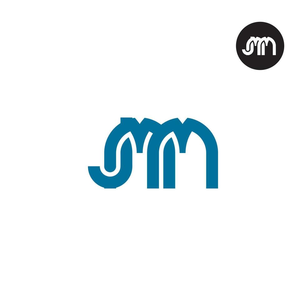 lettera jmm monogramma logo design vettore