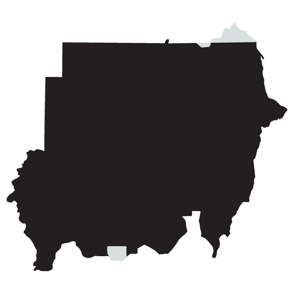 Sudan carta geografica. carta geografica di Sudan nel nero colore vettore