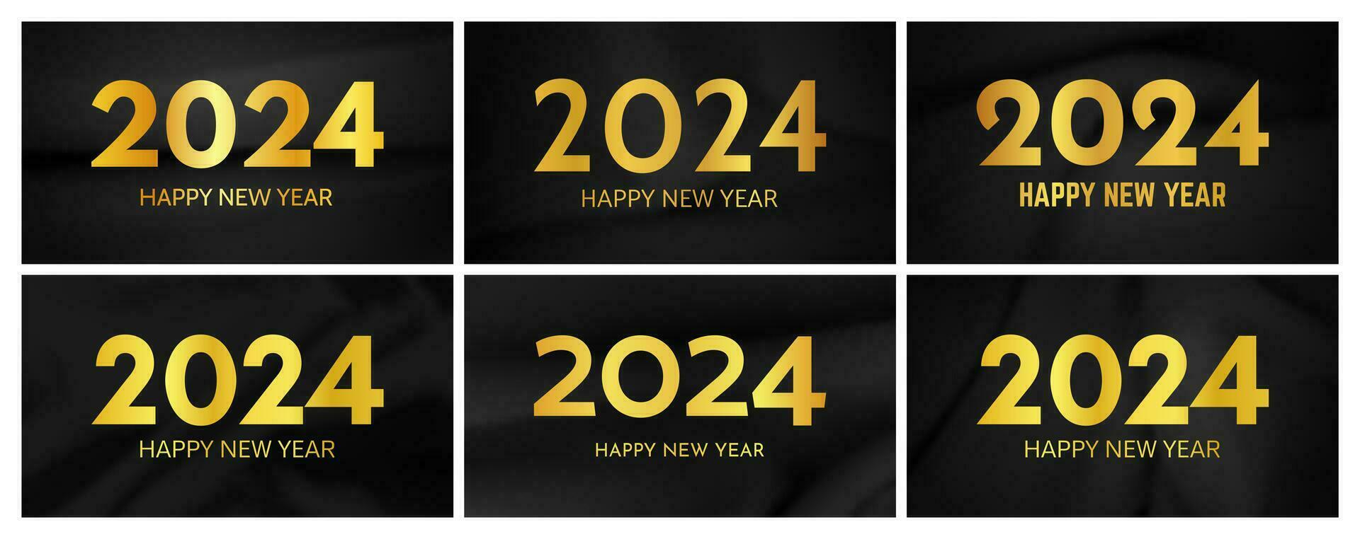 2024 contento nuovo anno su buio seta sfondo vettore