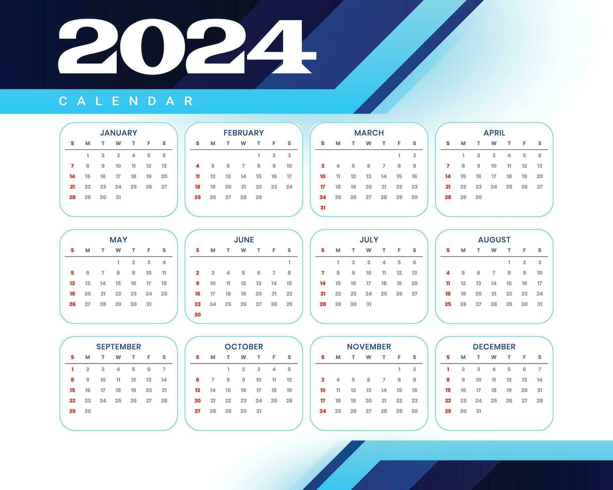 nuovo anno 2024 calendario vettore