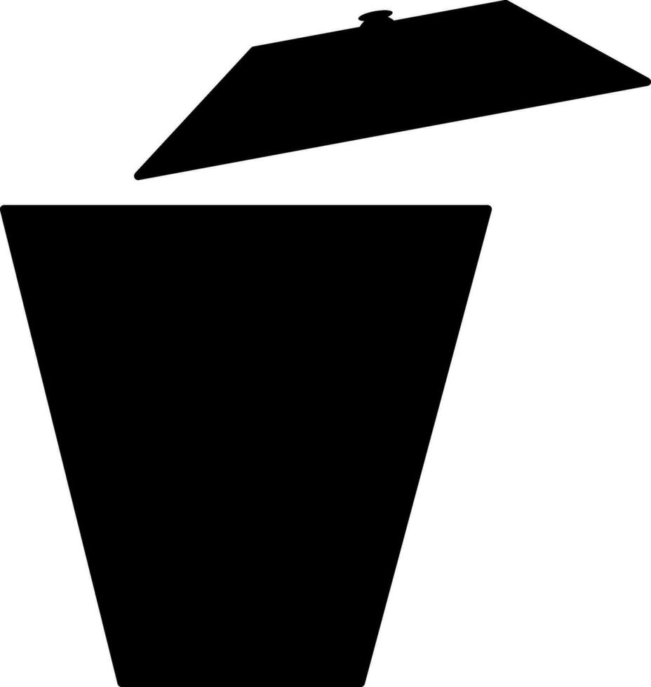 spazzatura può icona illustrazione con nero colore e no sfondo vettore