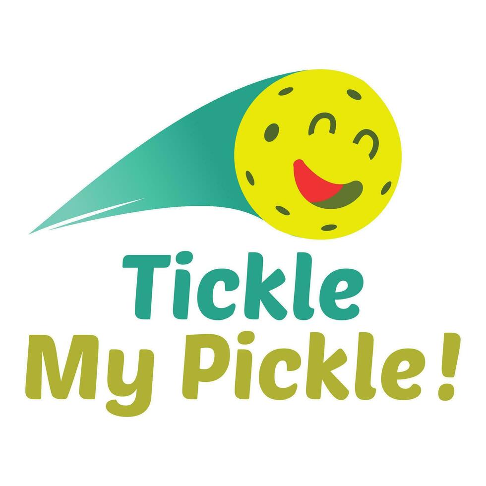 divertente cartone animato personaggio di pickleball con parole vettore