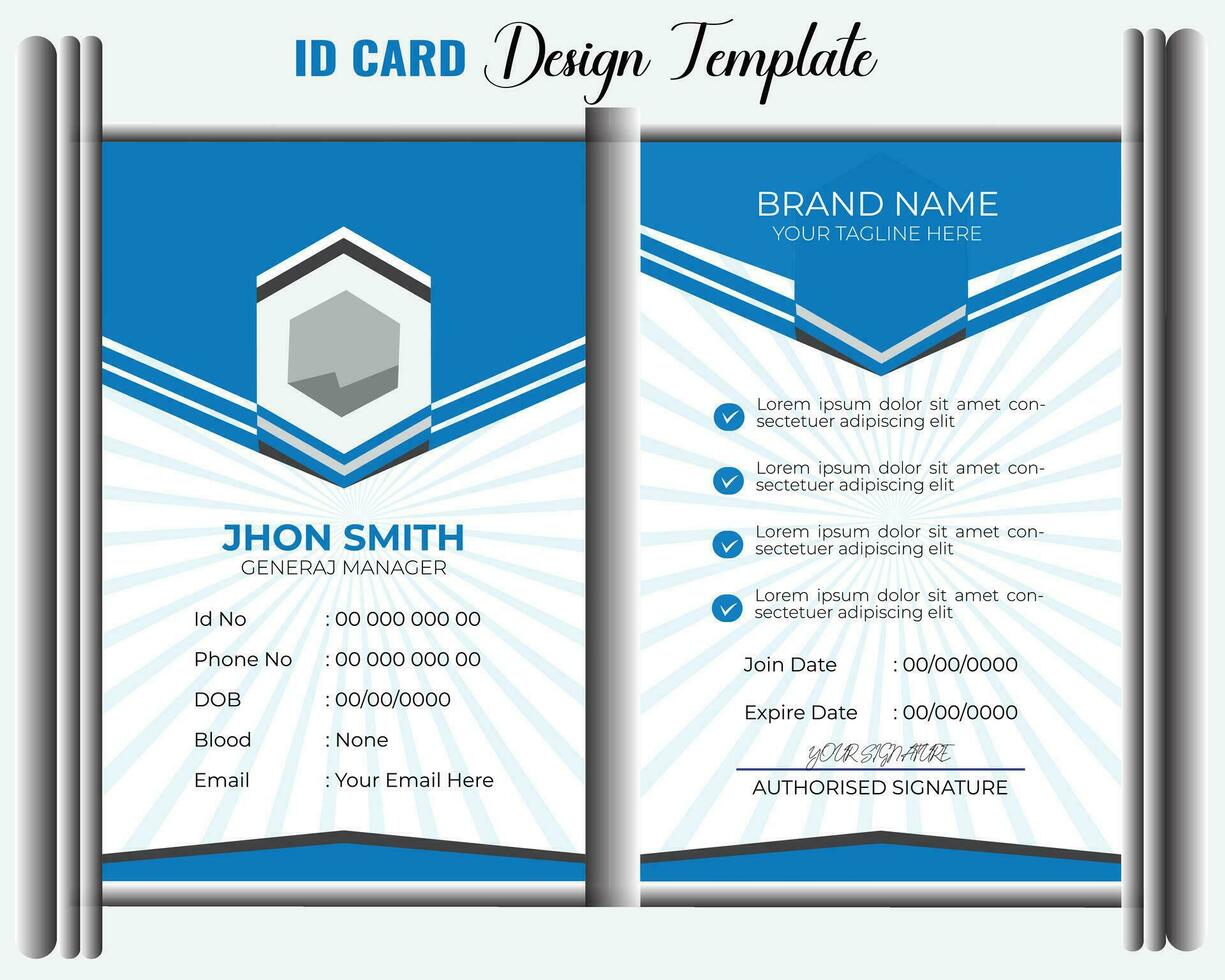 moderno id carta design modello. aziendale identità carta design. professionale dipendente id carta. vettore