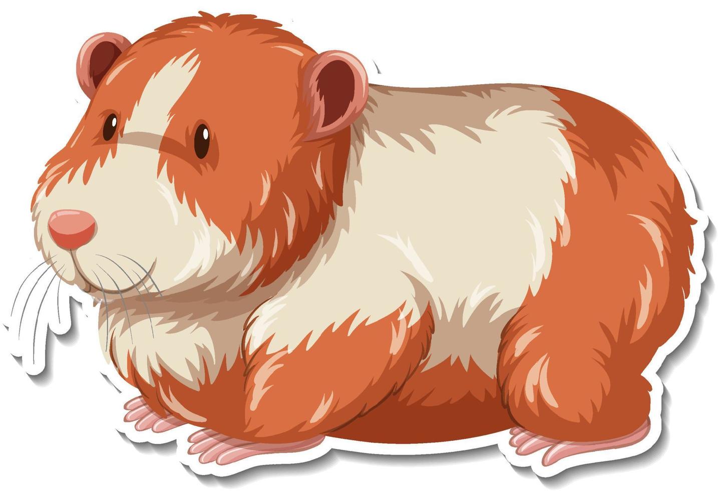 un modello di adesivo del personaggio dei cartoni animati di cavia vettore