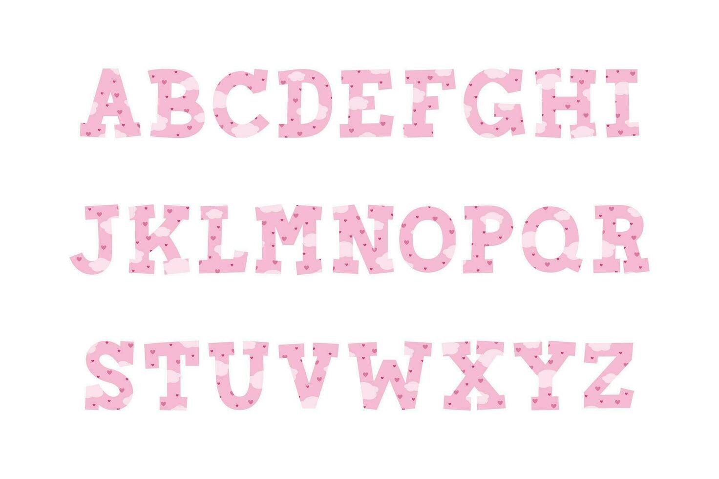 versatile collezione di amore nube alfabeto lettere per vario usi vettore