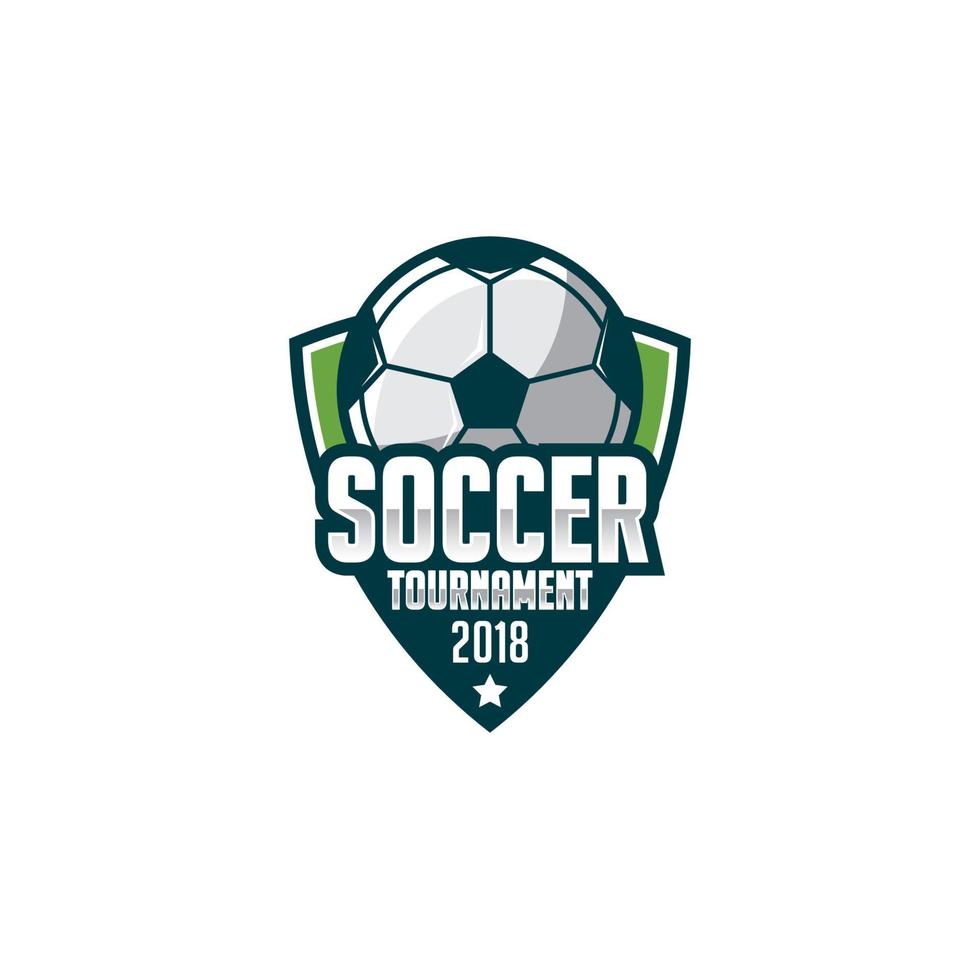 modello del logo del calcio, illustrazione del logo del calcio, badge del club di calcio vettore