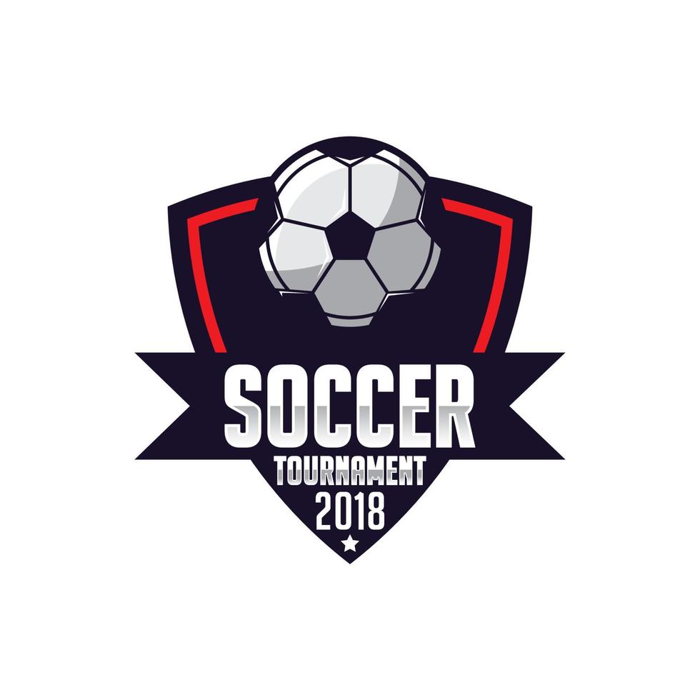 modello del logo del calcio, illustrazione del logo del calcio, badge del club di calcio vettore