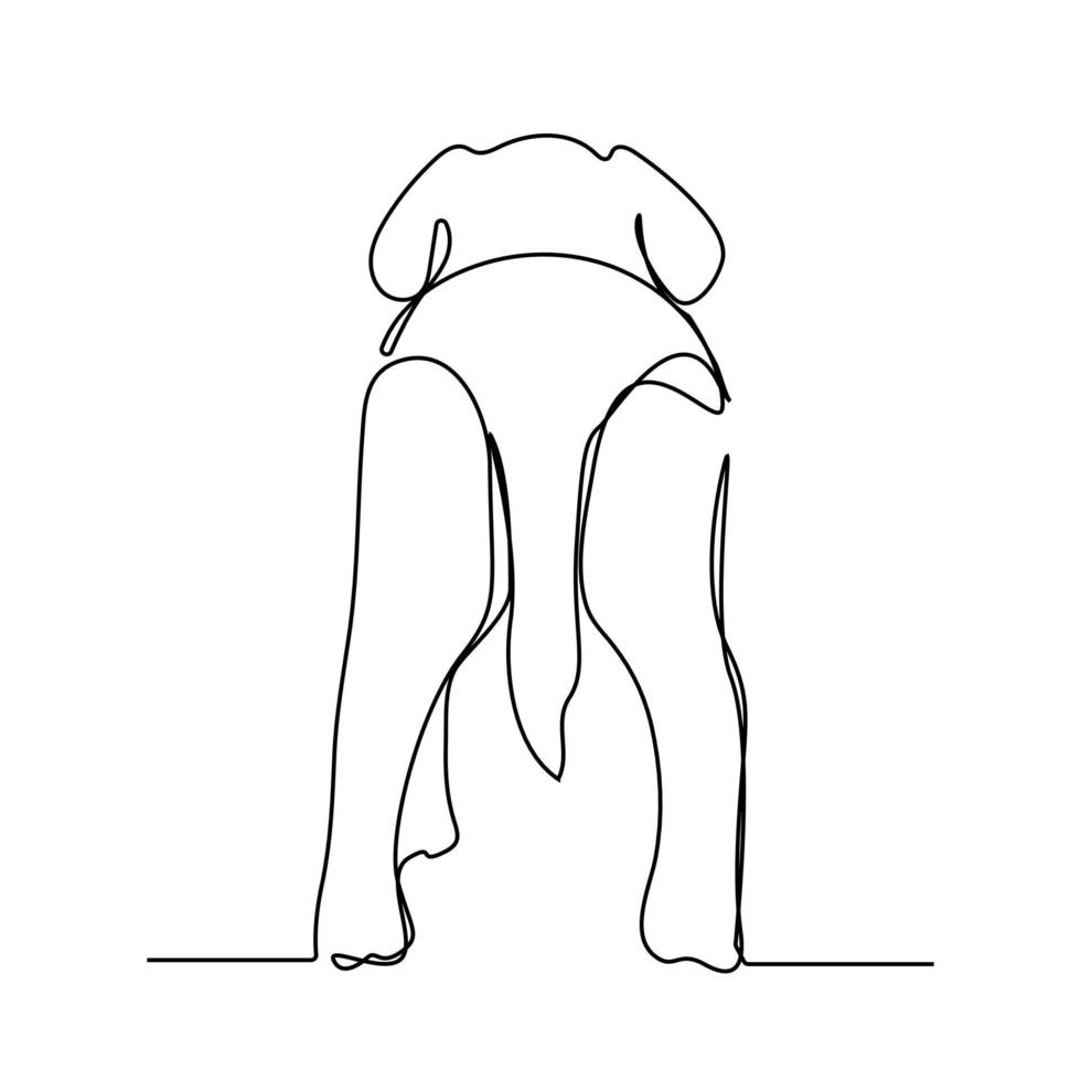 disegno in linea continua di un simpatico cane vettore