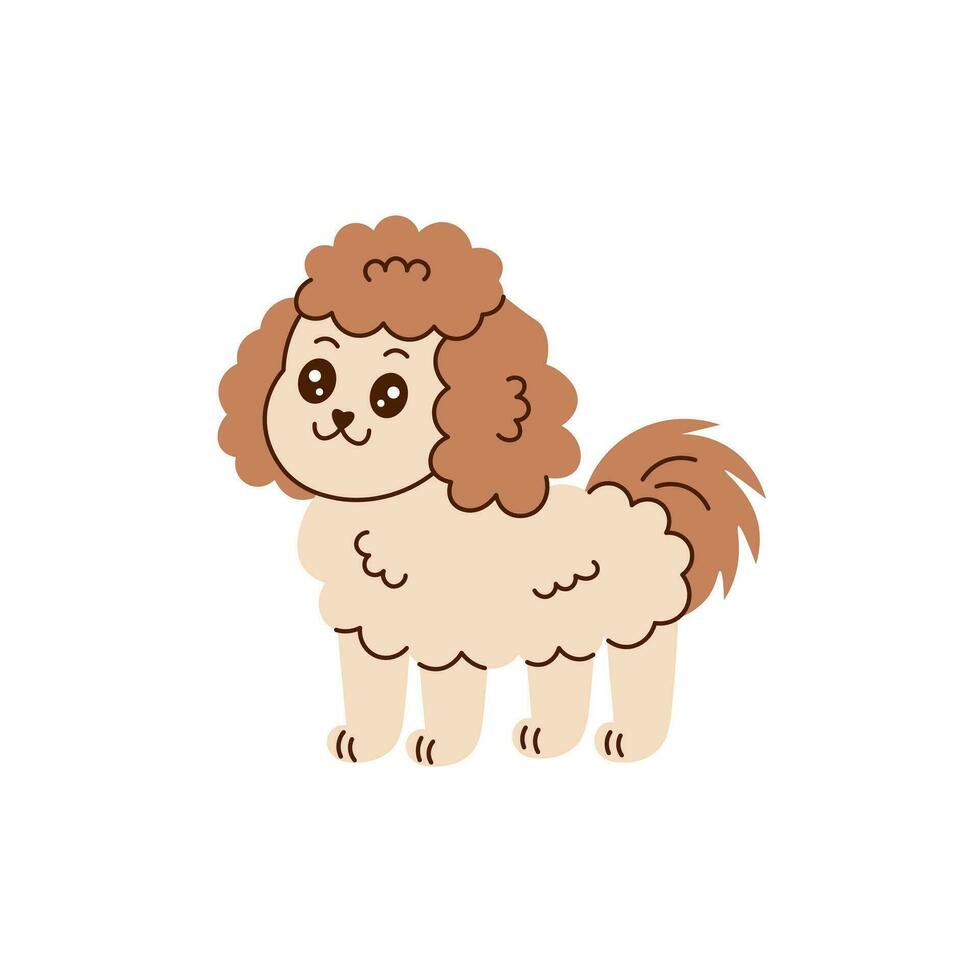 bichon cane carino vettore illustrazione nel cartone animato stile